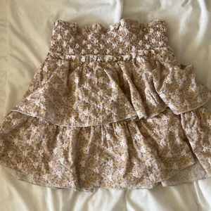 Ruffle skirt with embroidery flowers floral pattern skirt